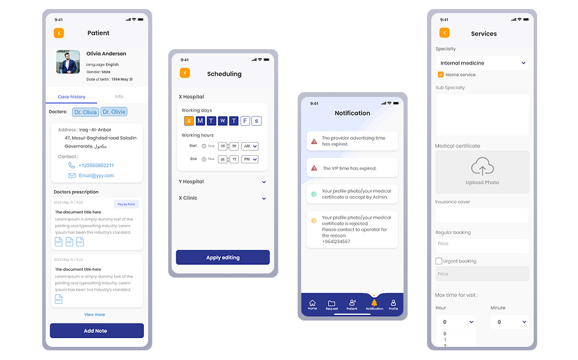 Provider app &mdash; Request queue screen